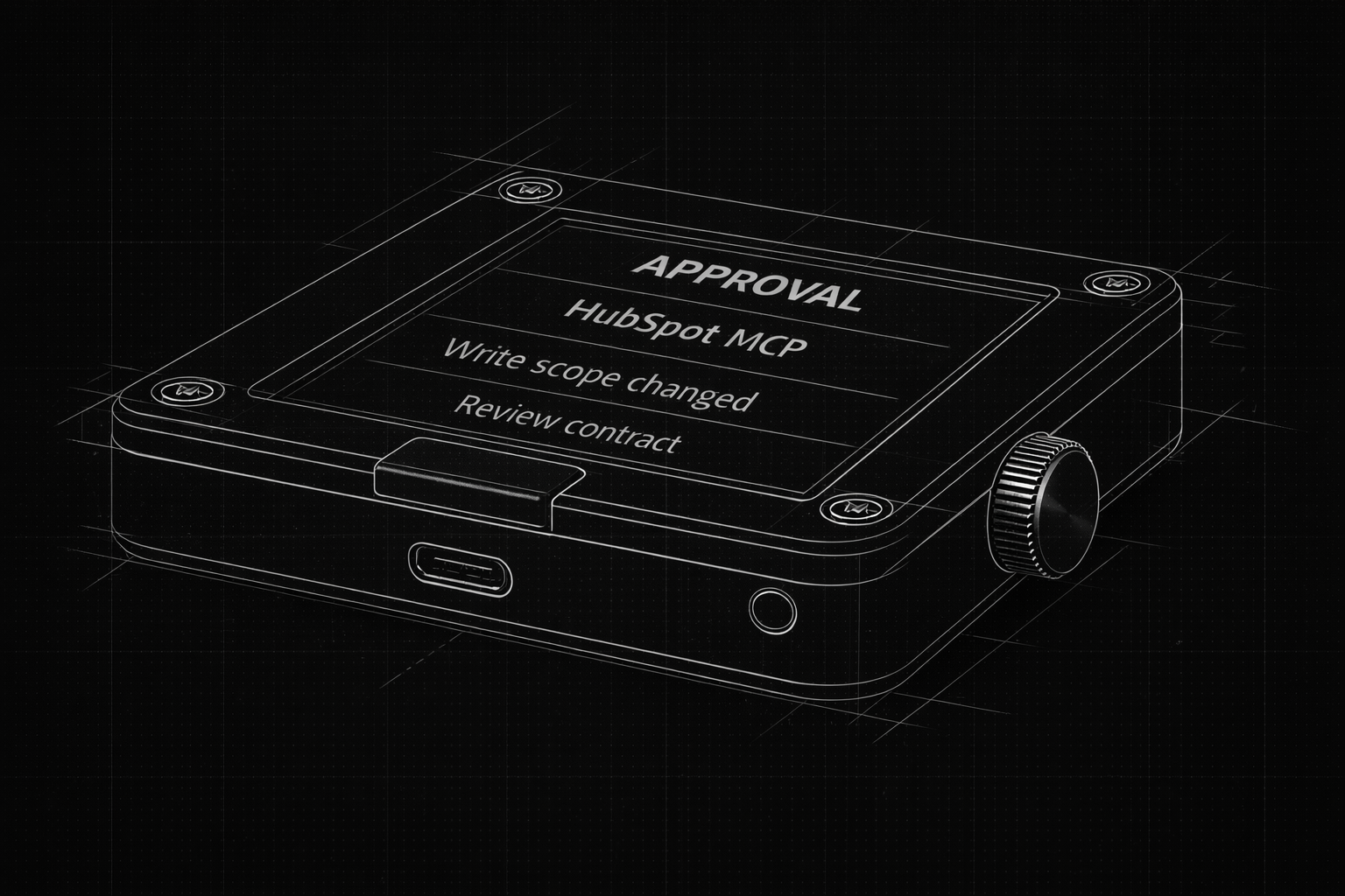 Blueprint render of the Ink physical controls showing an approval state.