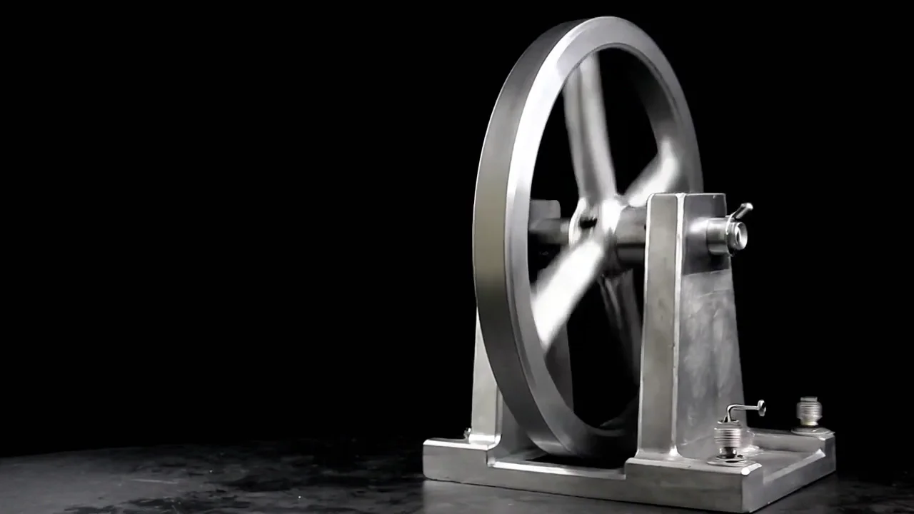 A rigid steel calibration rotor operating on a laboratory test stand
